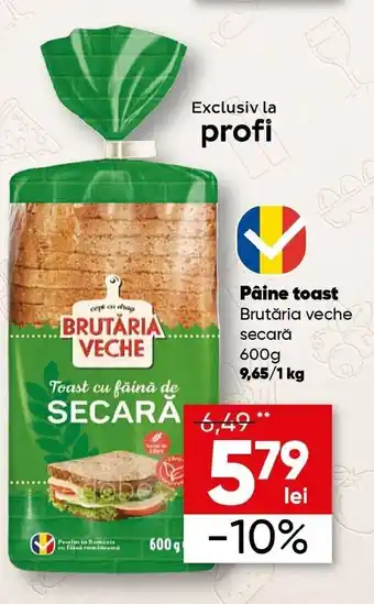 PROFI Pâine toast Brutăria veche secară 600g Ofertă