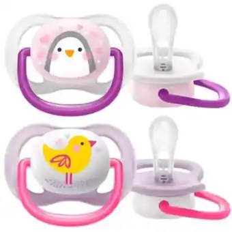 Suzeta philips avent ultra air scf080/06, 0 luni+, 2 buc, roz-mov