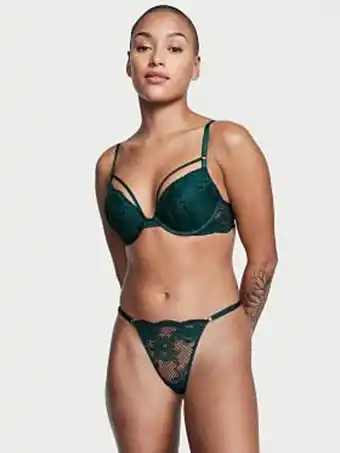 Fishnet lace v-string panty