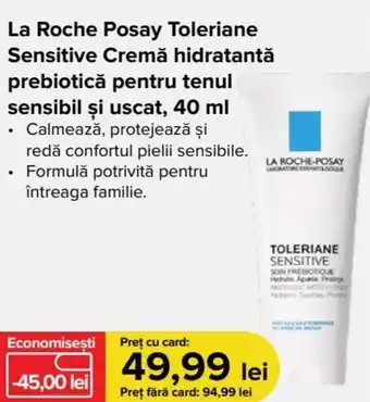 Dr.Max La Roche Posay Toleriane Sensitive Cremă hidratantă prebiotică pentru tenul sensibil și uscat, 40 ml Ofertă
