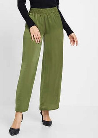 Pantaloni palazzo din satin cu poliester reciclat