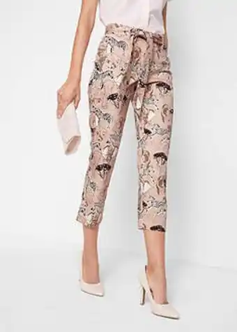 Pantaloni 7/8 cu stretch și print în stil african