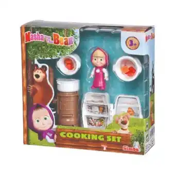 Set de joaca cu figurina, bucatarie si accesorii masha si ursul