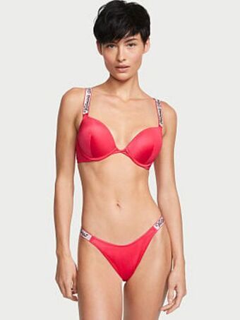 Shine strap bombshell add-2-cups push-up bikini top