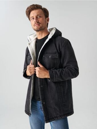 Jachetă sherpa din denim