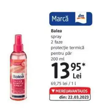 DM Balea spray 2 faze protecţie termică pentru păr 200 ml Ofertă