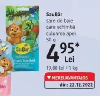 DM SauBar sare de baie care schimbă culoarea apei 50 g Ofertă