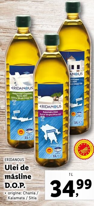 Lidl ERIDANOUS Ulei de măsline D.O.P. 1L Ofertă