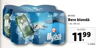 MYTHOS Bere blondă 6 x 0.33l