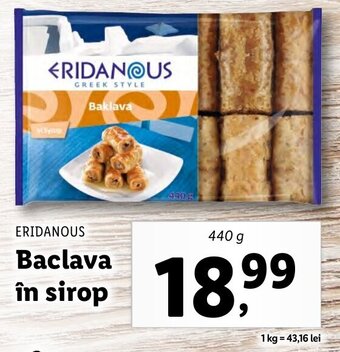 Lidl ERIDANOUS Baclava în sirop 440g Ofertă