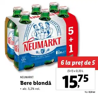 Lidl NEUMARKT Bere blondă 5+1 x 0.33l Ofertă
