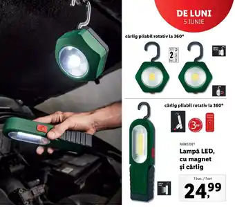 Lidl PARKSIDE Lampă LED, cu magnet şi cârlig 1 buc./1 set Ofertă