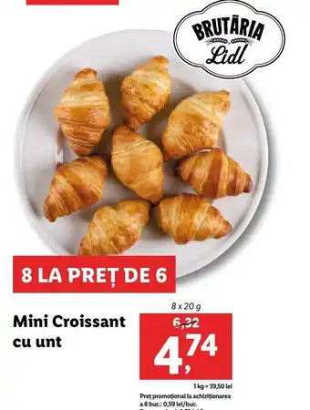 Lidl BRUTARIA Lidl Mini Croissant cu unt 8 x 20g Ofertă