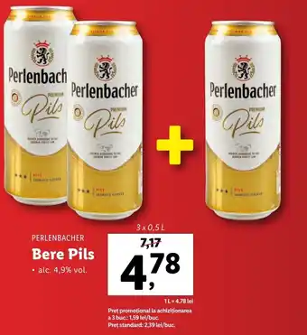 Lidl PERLENBACHER Bere Pils 3x0.5l Ofertă