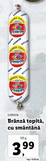 GORDON Brânză topită, cu smântână 125g