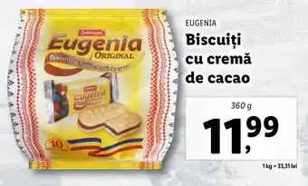 Lidl EUGENIA Biscuiţi cu cremă de cacao 360g Ofertă