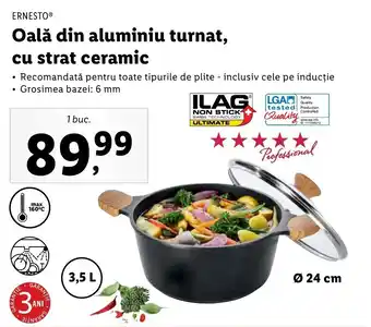 Lidl ERNESTOⓇ Oală din aluminiu turnat, cu strat ceramic 1 buc. Ofertă