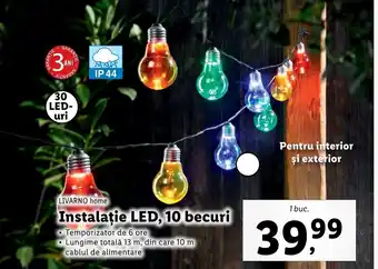 Lidl LIVARNO home Instalatie LED, 10 becuri 1 buc. Ofertă