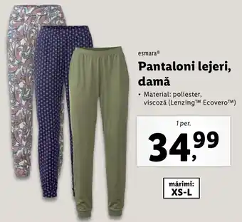 Lidl EsmaraⓇ Pantaloni lejeri, damă 1per. Ofertă