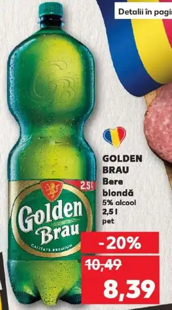 Kaufland GOLDEN BRAU Bere blondă 2.5l Ofertă