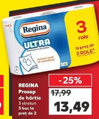 Kaufland REGINA Prosop de hârtie 3 straturi 3 buc la preț de 2 Ofertă