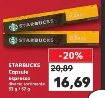 STARBUCKS Capsule espresso diverse sortimente 53 g / 57 g