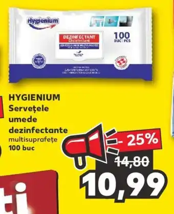 Kaufland Hygienium Servețele umede dezinfectante multisuprafețe 100 buc Ofertă