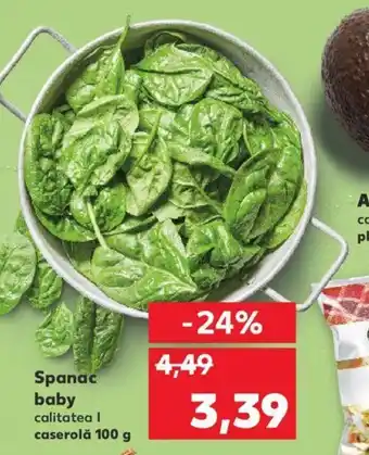 Kaufland Spanac baby calitatea l caserolă 100 g Ofertă