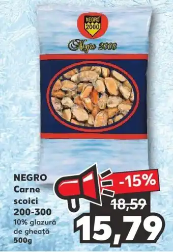 Kaufland NEGRO Carne scoici 200-300 10% glazură de gheaţă 500g Ofertă