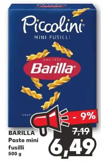 Kaufland BARILLA Paste mini fusilli 500 g Ofertă