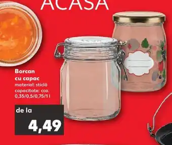 Borcan cu capac material: sticlă capacitate: cca. 0,35/0,5/0,75/1l
