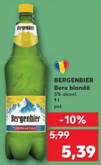 Kaufland BERGENBIER Bere blondă 5% alcool 1l Ofertă