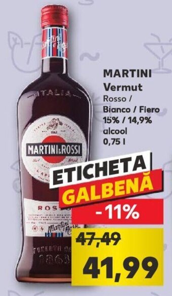 MARTINI Vermut Rosso / Bianco / Fiero 15% / 14,9% 0.75l