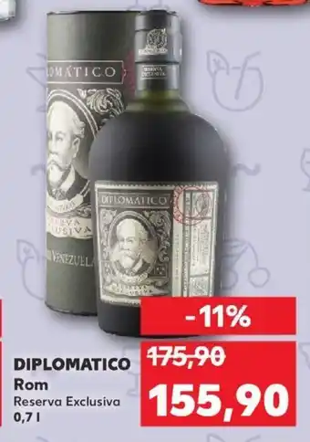 Kaufland DIPLOMATICO Rom Reserva Exclusiva 0,7l Ofertă