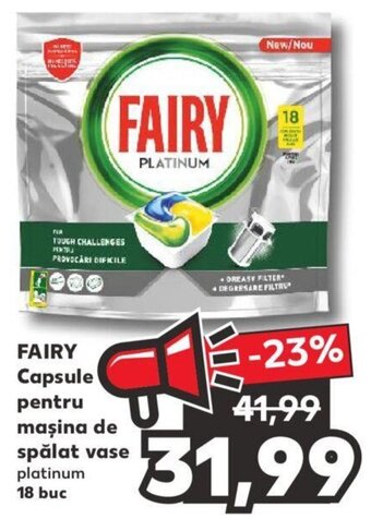 Kaufland FAIRY Capsule pentru maşina de spălat vase platinum 18 buc Ofertă