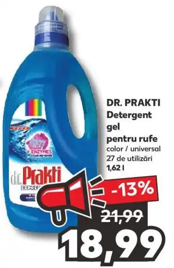 Kaufland DR. PRAKTI Detergent gel pentru rufe color / universal 27 de utilizări 1.62l Ofertă