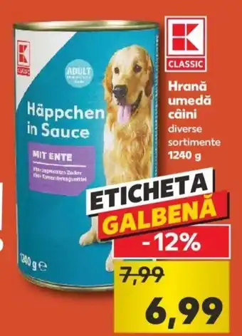 Kaufland Kaufland classic Hrană umedă câini diverse sortimente 1240g Ofertă