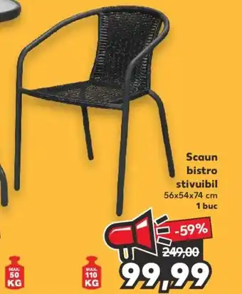 Kaufland COUNTRY Side Scaun bistro stivuibil 56x54x74 cm 1 buc Ofertă