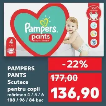 Kaufland PAMPERS PANTS Scutece pentru copii mărimea 4/5/6 108 / 96 / 84 buc Ofertă