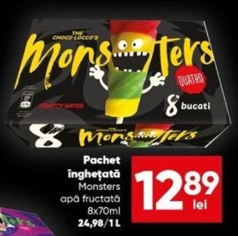 PROFI Pachet îngheţată Monsters apă fructată 8x70ml Ofertă
