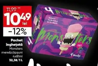 PROFI Pachet îngheţată Monsters apă fructată 8x70ml Ofertă