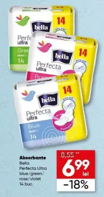 Absorbante Bella Perfecta Ultra blue/green/ rose/violet 14 buc.