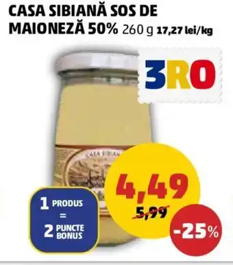 Penny CASA SIBIANĂ SOS DE MAIONEZĂ 50% 260 g Ofertă
