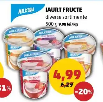 Penny MILKERIA IAURT FRUCTE diverse sortimente 500 g Ofertă