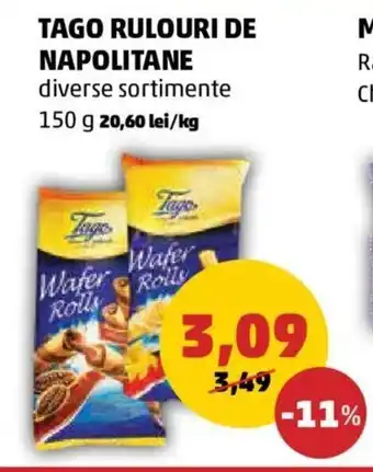 TAGO RULOURI DE NAPOLITANE diverse sortimente 150 g