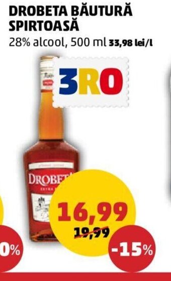 Penny DROBETA BĂUTURĂ SPIRTOASĂ 28% alcool, 500 ml Ofertă