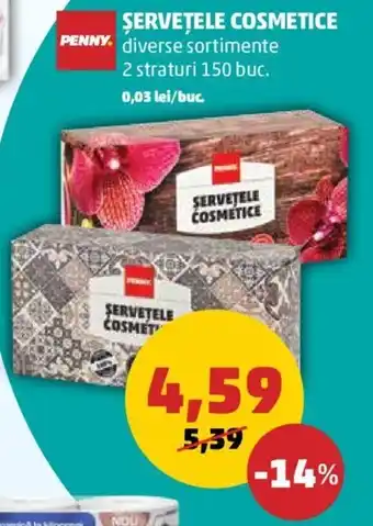 PENNY. ȘERVEȚELE COSMETICE diverse sortimente 2 straturi 150 buc.