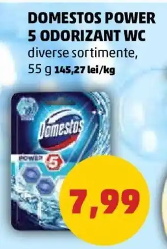 Penny DOMESTOS POWER 5 ODORIZANT WC diverse sortimente, 55 g Ofertă