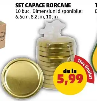 Penny SET CAPACE BORCANE 10 buc. Ofertă