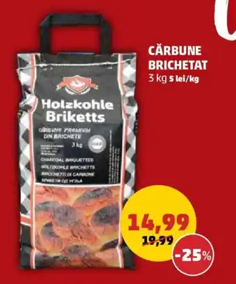 Penny CĂRBUNE BRICHETAT 3 kg Ofertă